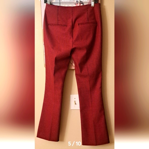 Helmut Lang Red&Black Small Houndstooth Print Wool blend Pants. Sz4 EUC Like New - Picture 5 of 10